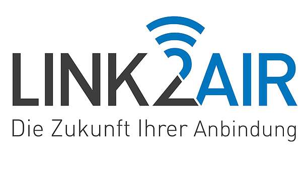 Logo der Linktwoair auf weißem Hintergrund