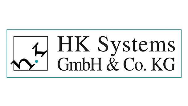 Logo der HK Systems GmbH & Co. KG auf weißem Hintergrund