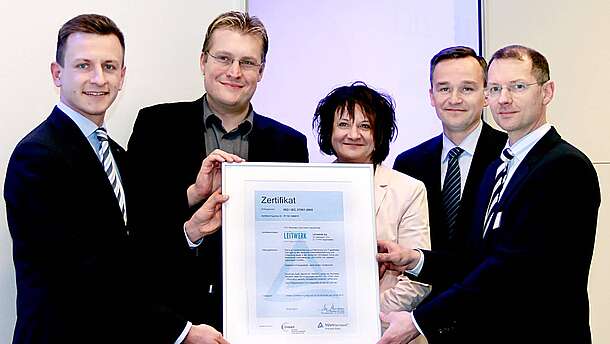 ISO Zertifizierung mit Eric Kummer, Claudia Kirn, Oliver Möcklin und Rico Siefermann 